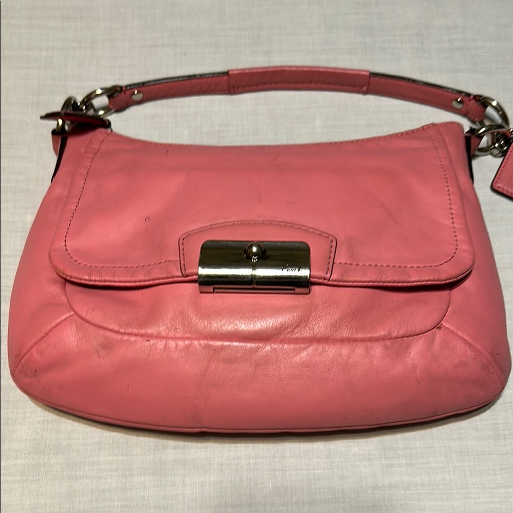 Coach Pink Leather Kristin Shoulder Women's Bag - Picture 8 of 10